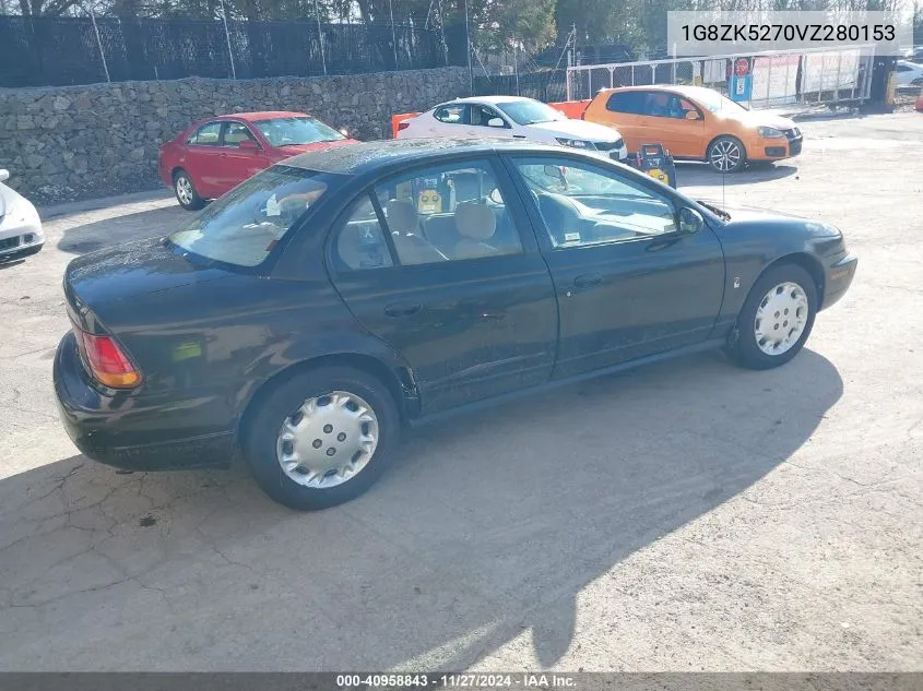 1997 Saturn Sl Sl2 VIN: 1G8ZK5270VZ280153 Lot: 40958843