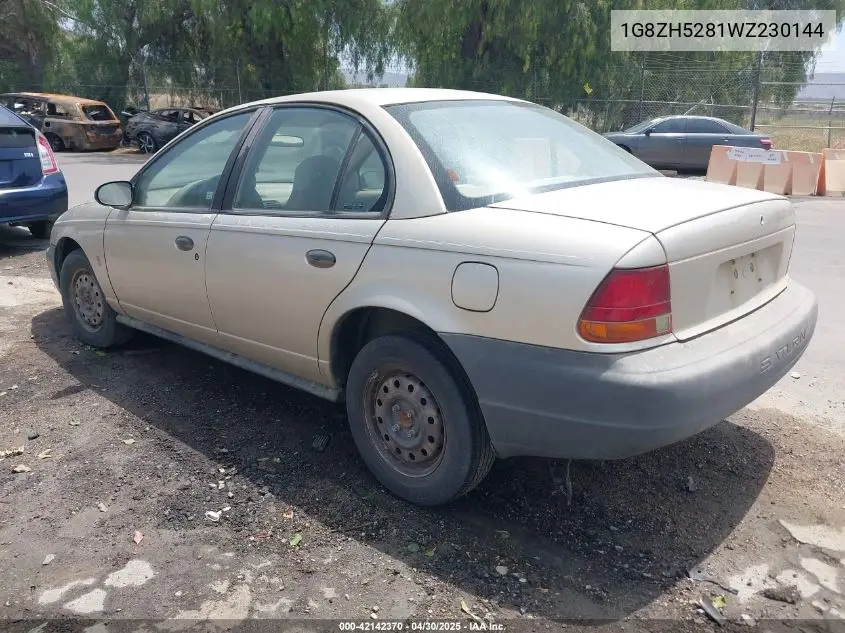 1998 Saturn Sl1 VIN: 1G8ZH5281WZ230144 Lot: 42142370