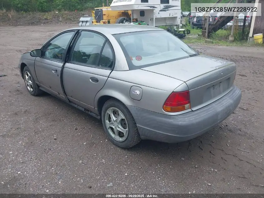 1998 Saturn Sl VIN: 1G8ZF5285WZ228922 Lot: 42316206