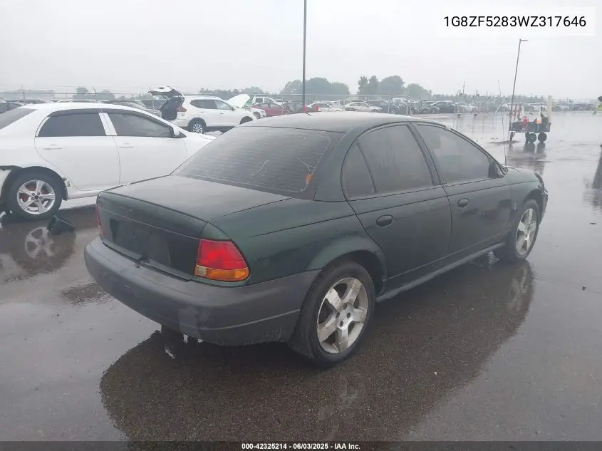 1998 Saturn Sl VIN: 1G8ZF5283WZ317646 Lot: 42325214