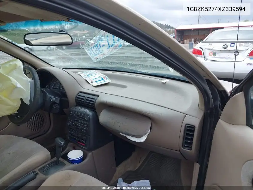 1999 Saturn Sl2 VIN: 1G8ZK5274XZ339594 Lot: 41959080