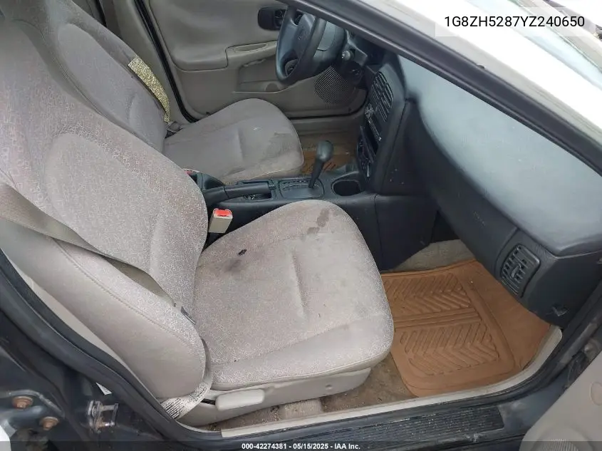 2000 Saturn Sl1 VIN: 1G8ZH5287YZ240650 Lot: 42274381