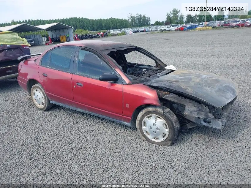 2000 Saturn Sl1 VIN: 1G8ZG5284YZ142324 Lot: 42560738