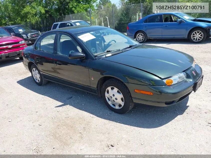 2000 Saturn Sl1 VIN: 1G8ZH5285YZ100791 Lot: 42628425