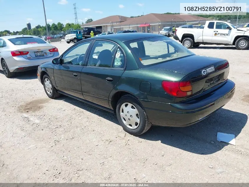 2000 Saturn Sl1 VIN: 1G8ZH5285YZ100791 Lot: 42628425