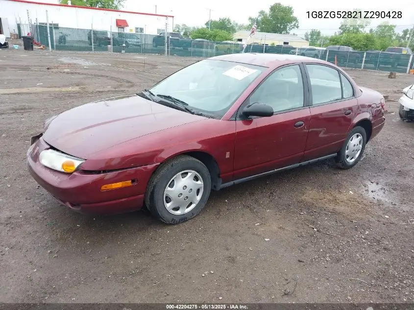 2001 Saturn Sl1 VIN: 1G8ZG52821Z290428 Lot: 42204275