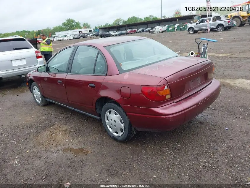 2001 Saturn Sl1 VIN: 1G8ZG52821Z290428 Lot: 42204275