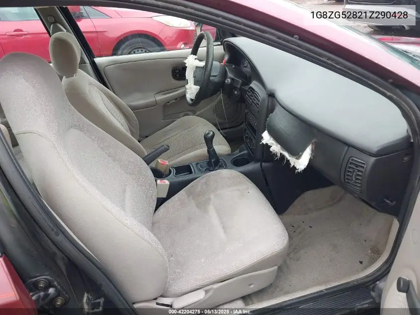 2001 Saturn Sl1 VIN: 1G8ZG52821Z290428 Lot: 42204275