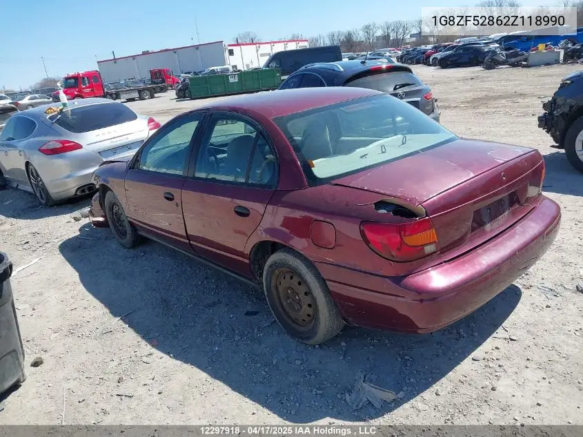2002 Saturn Sl VIN: 1G8ZF52862Z118990 Lot: 12297918