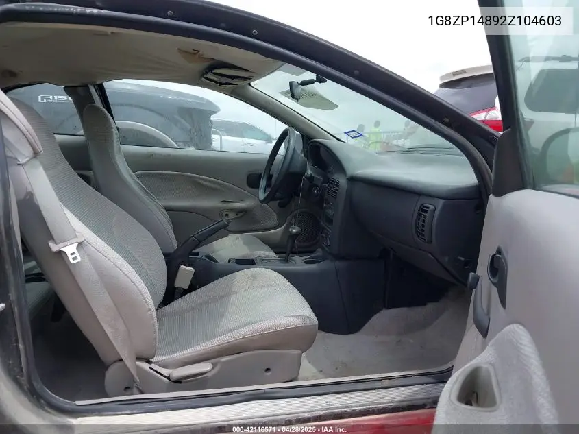 2002 Saturn S-Series Sc1 VIN: 1G8ZP14892Z104603 Lot: 42116571
