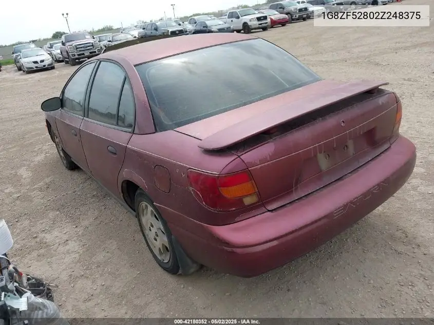 2002 Saturn S-Series Sl VIN: 1G8ZF52802Z248375 Lot: 42180352
