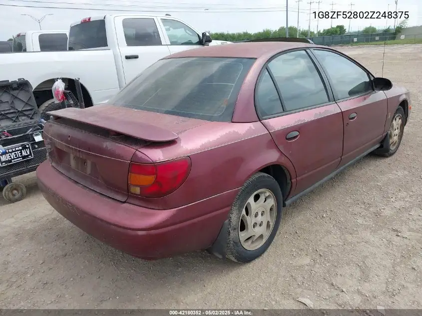 2002 Saturn S-Series Sl VIN: 1G8ZF52802Z248375 Lot: 42180352