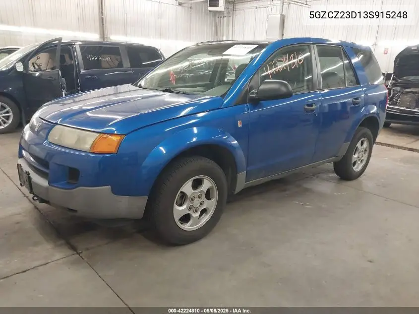 2003 Saturn Vue 4 Cyl VIN: 5GZCZ23D13S915248 Lot: 42224810