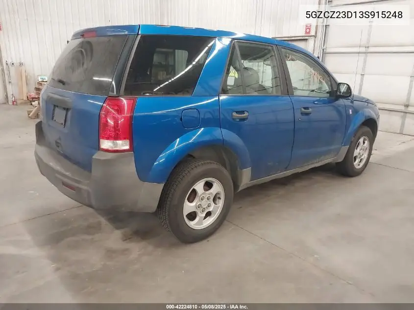 2003 Saturn Vue 4 Cyl VIN: 5GZCZ23D13S915248 Lot: 42224810