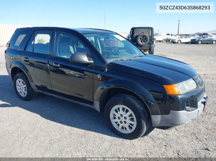 2003 Saturn Vue 4 Cyl VIN: 5GZCZ43D63S868293 Lot: 42547580