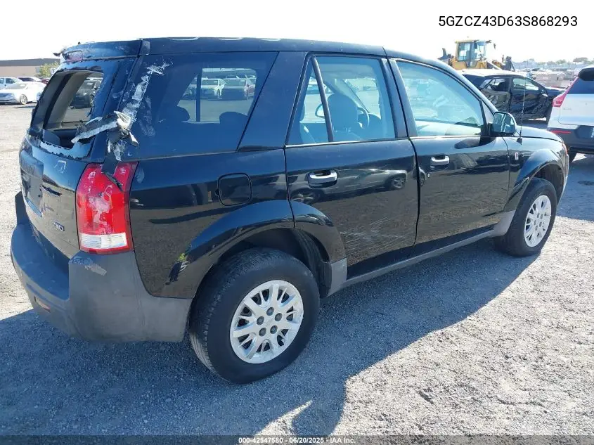 2003 Saturn Vue 4 Cyl VIN: 5GZCZ43D63S868293 Lot: 42547580