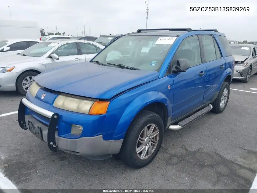 2003 Saturn Vue V6 VIN: 5GZCZ53B13S839269 Lot: 42569279