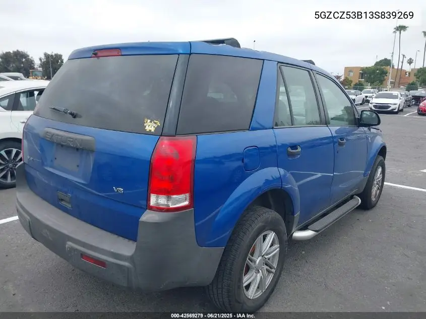 2003 Saturn Vue V6 VIN: 5GZCZ53B13S839269 Lot: 42569279