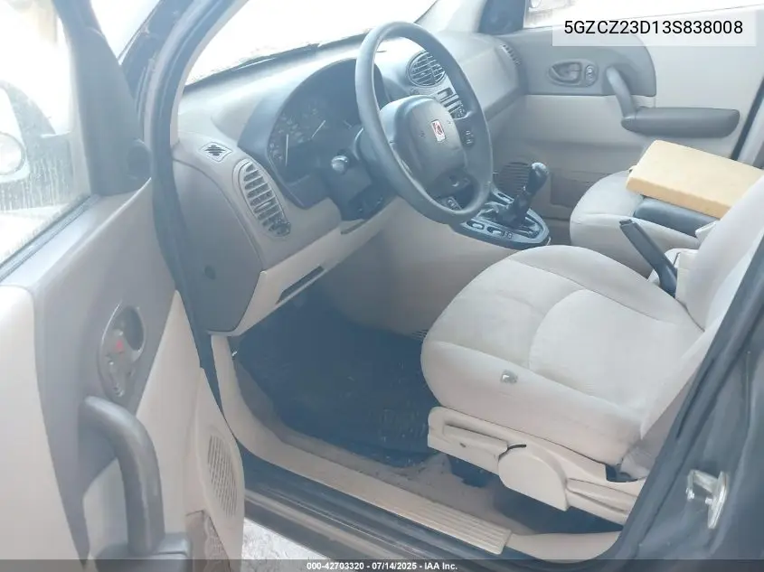 2003 Saturn Vue 4 Cyl VIN: 5GZCZ23D13S838008 Lot: 42703320