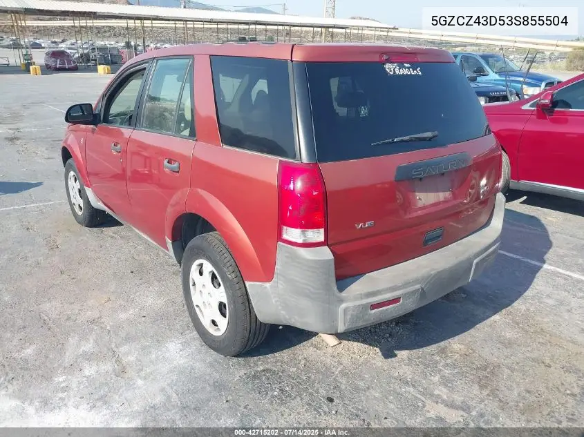 2003 Saturn Vue VIN: 5GZCZ43D53S855504 Lot: 42715202