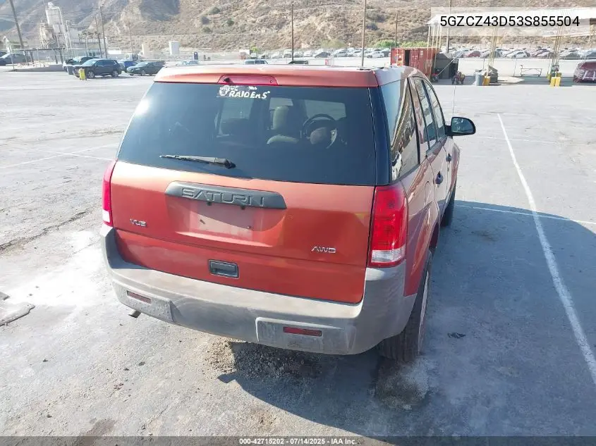 2003 Saturn Vue VIN: 5GZCZ43D53S855504 Lot: 42715202