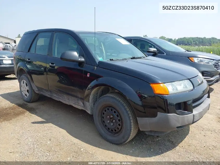 2003 Saturn Vue 4 Cyl VIN: 5GZCZ33D23S870410 Lot: 42731729