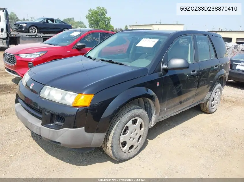2003 Saturn Vue 4 Cyl VIN: 5GZCZ33D23S870410 Lot: 42731729