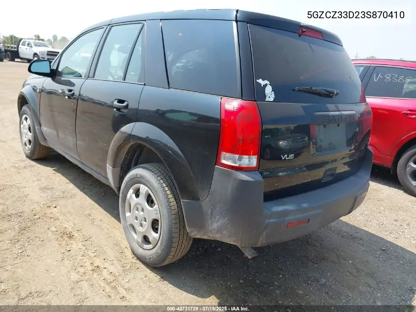 2003 Saturn Vue 4 Cyl VIN: 5GZCZ33D23S870410 Lot: 42731729