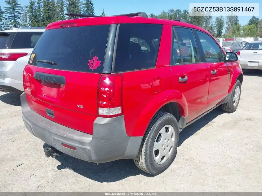 2003 Saturn Vue V6 VIN: 5GZCZ53B13S891467 Lot: 42756162