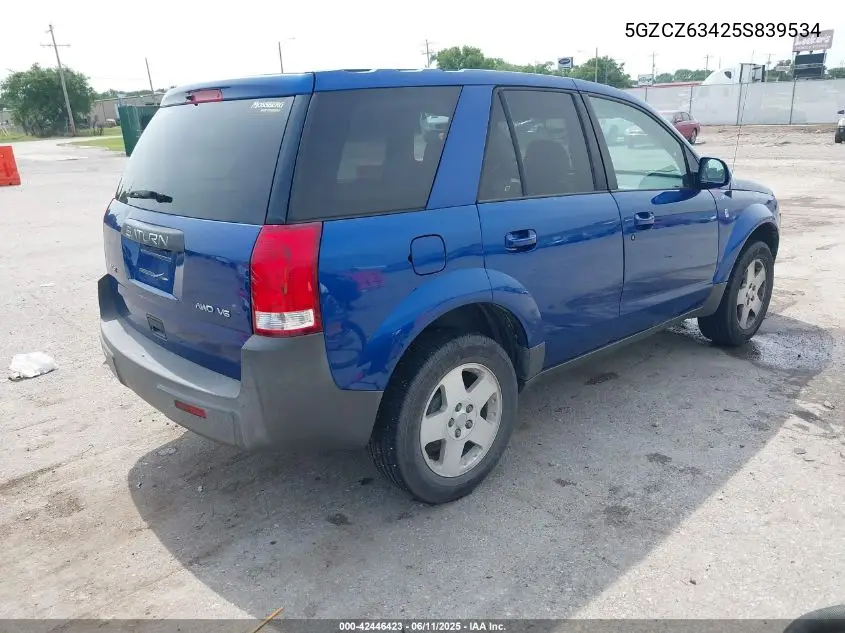 2005 Saturn Vue V6 VIN: 5GZCZ63425S839534 Lot: 42446423