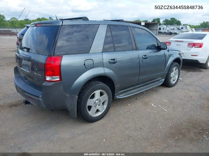 2005 Saturn Vue V6 VIN: 5GZCZ63445S848736 Lot: 42482523