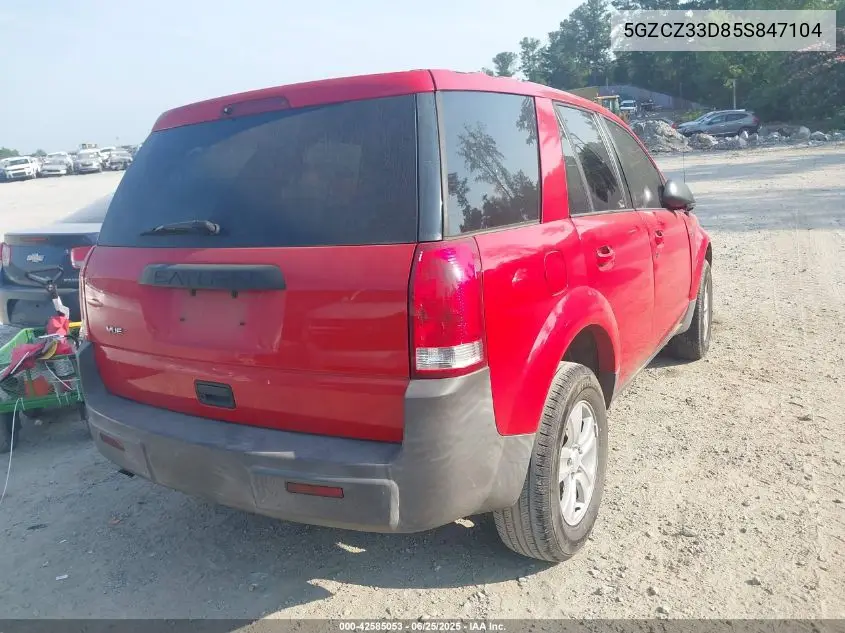 2005 Saturn Vue 4 Cyl VIN: 5GZCZ33D85S847104 Lot: 42585053