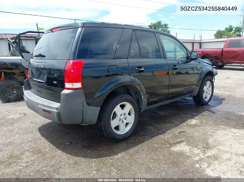2005 Saturn Vue V6 VIN: 5GZCZ53425S840449 Lot: 42624545