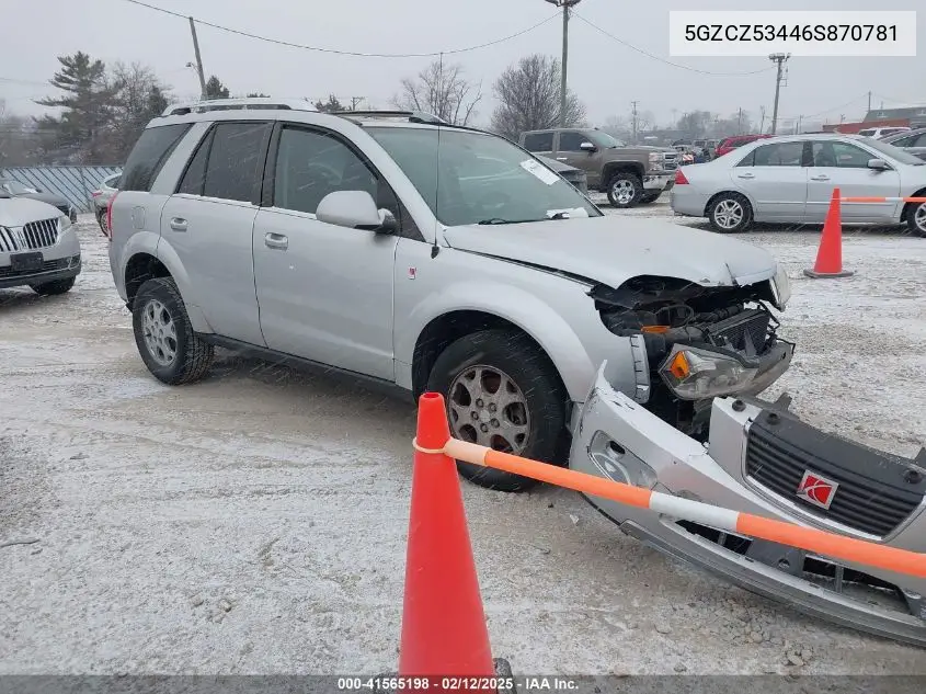 2006 Saturn Vue V6 VIN: 5GZCZ53446S870781 Lot: 41565198