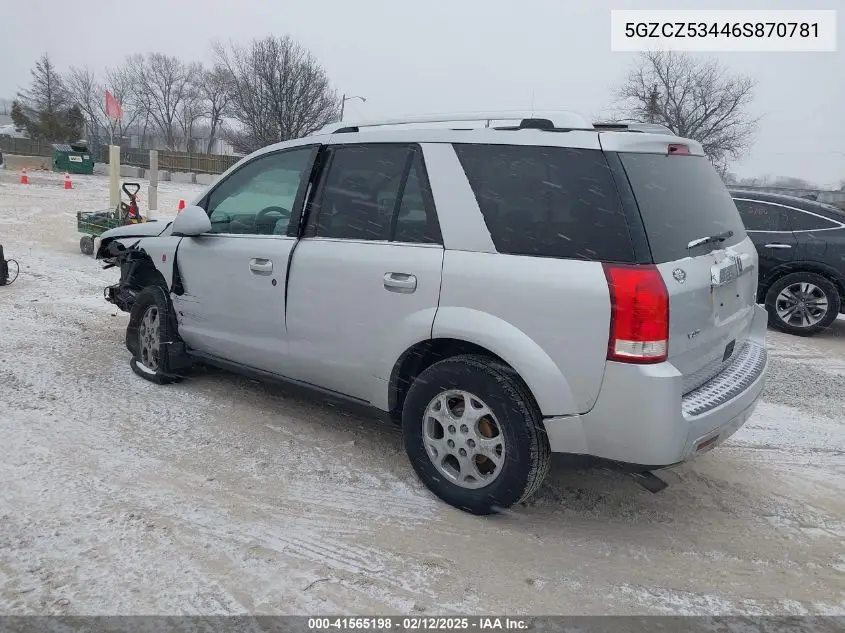 2006 Saturn Vue V6 VIN: 5GZCZ53446S870781 Lot: 41565198
