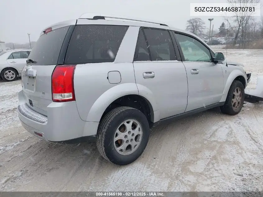2006 Saturn Vue V6 VIN: 5GZCZ53446S870781 Lot: 41565198