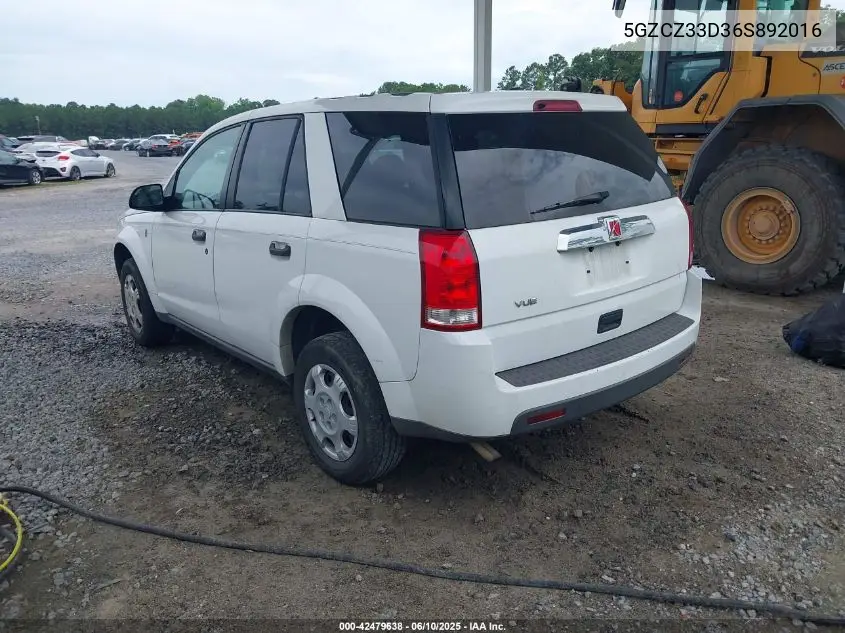 2006 Saturn Vue 4 Cyl VIN: 5GZCZ33D36S892016 Lot: 42479638