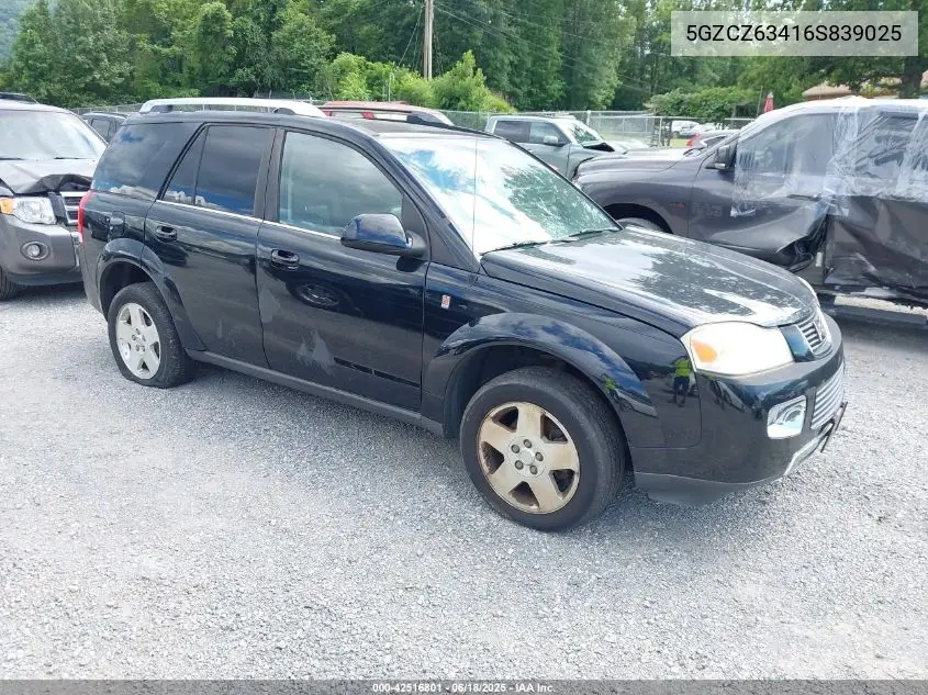 2006 Saturn Vue VIN: 5GZCZ63416S839025 Lot: 42516801