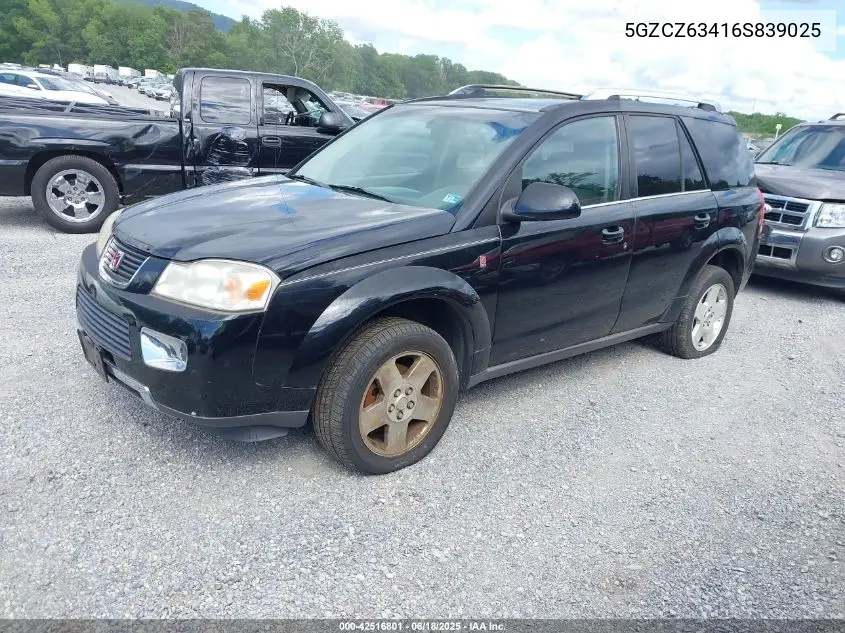 2006 Saturn Vue VIN: 5GZCZ63416S839025 Lot: 42516801