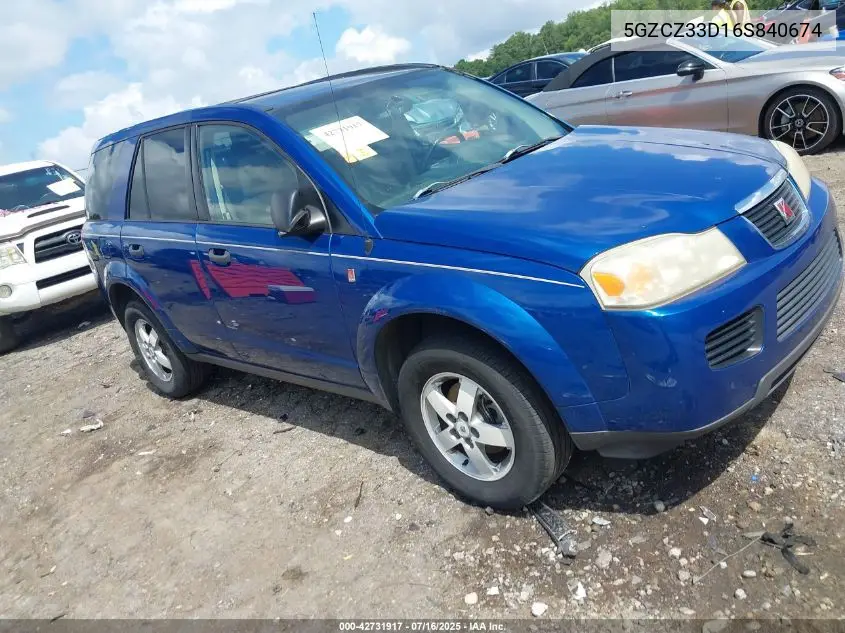 2006 Saturn Vue 4 Cyl VIN: 5GZCZ33D16S840674 Lot: 42731917