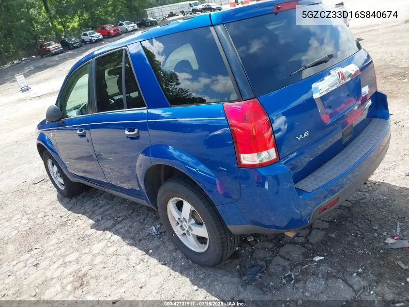 2006 Saturn Vue 4 Cyl VIN: 5GZCZ33D16S840674 Lot: 42731917