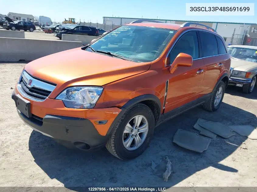 2008 Saturn Vue Xe VIN: 3GSCL33P48S691699 Lot: 12297956