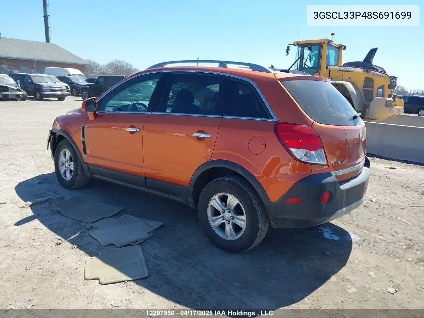 2008 Saturn Vue Xe VIN: 3GSCL33P48S691699 Lot: 12297956