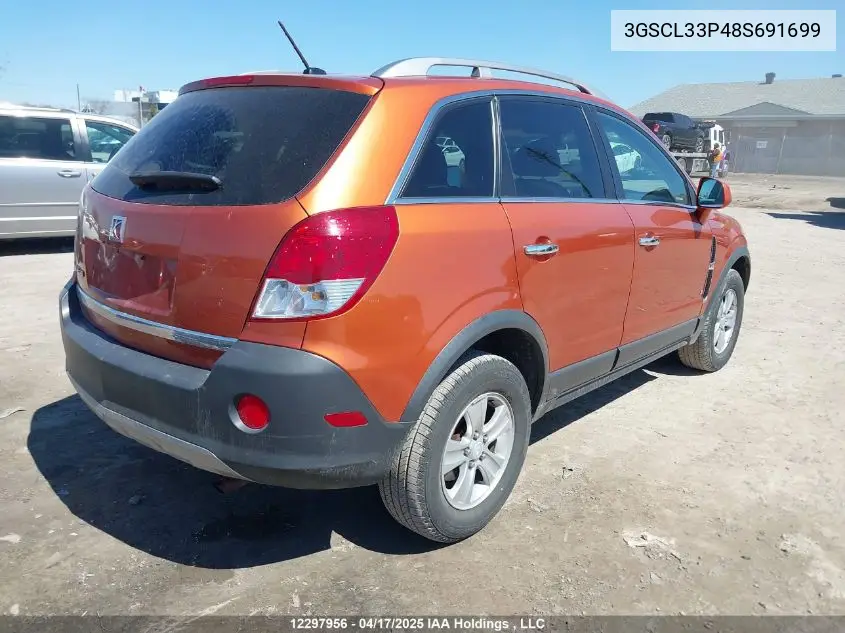 2008 Saturn Vue Xe VIN: 3GSCL33P48S691699 Lot: 12297956