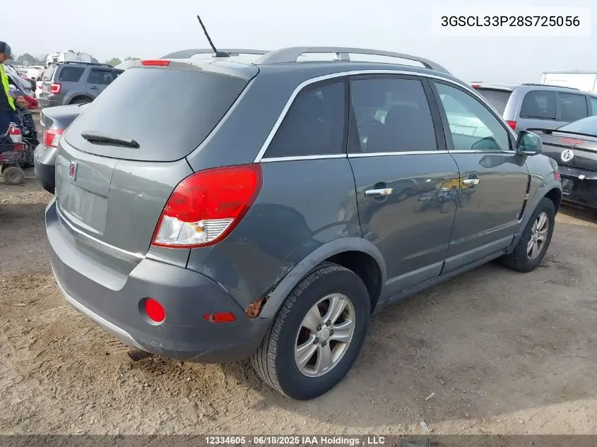 2008 Saturn Vue Xe VIN: 3GSCL33P28S725056 Lot: 12334605