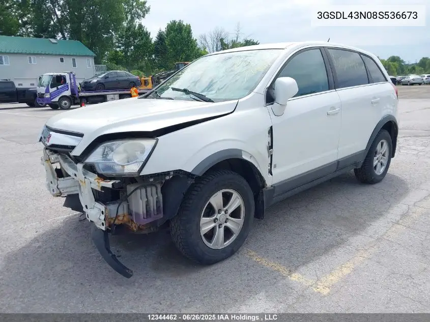 2008 Saturn Vue Xe VIN: 3GSDL43N08S536673 Lot: 12344462