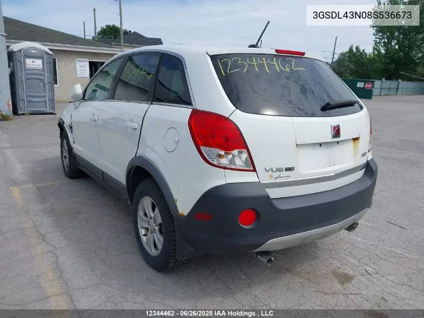 2008 Saturn Vue Xe VIN: 3GSDL43N08S536673 Lot: 12344462