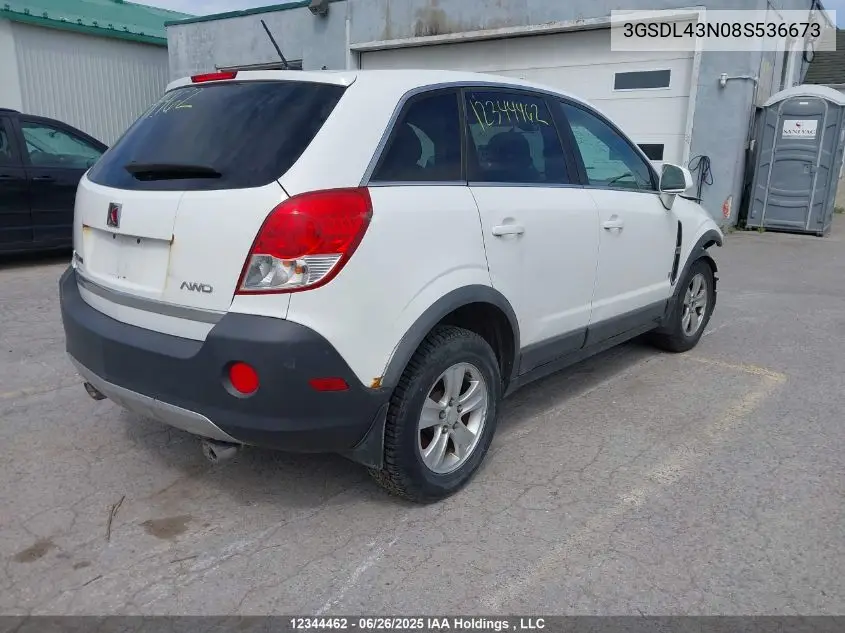 2008 Saturn Vue Xe VIN: 3GSDL43N08S536673 Lot: 12344462