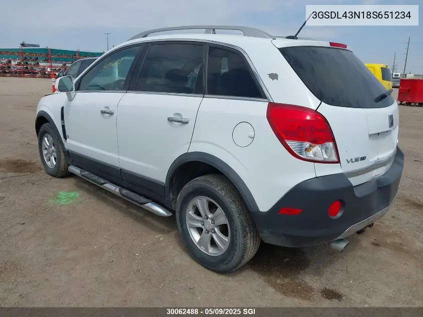 2008 Saturn Vue Xe VIN: 3GSDL43N18S651234 Lot: 30062488