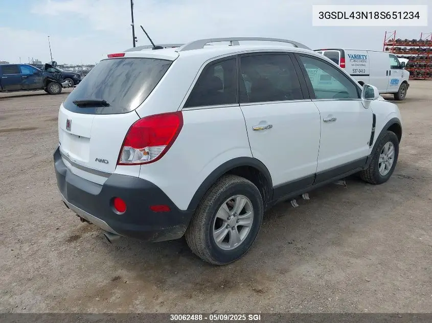 2008 Saturn Vue Xe VIN: 3GSDL43N18S651234 Lot: 30062488